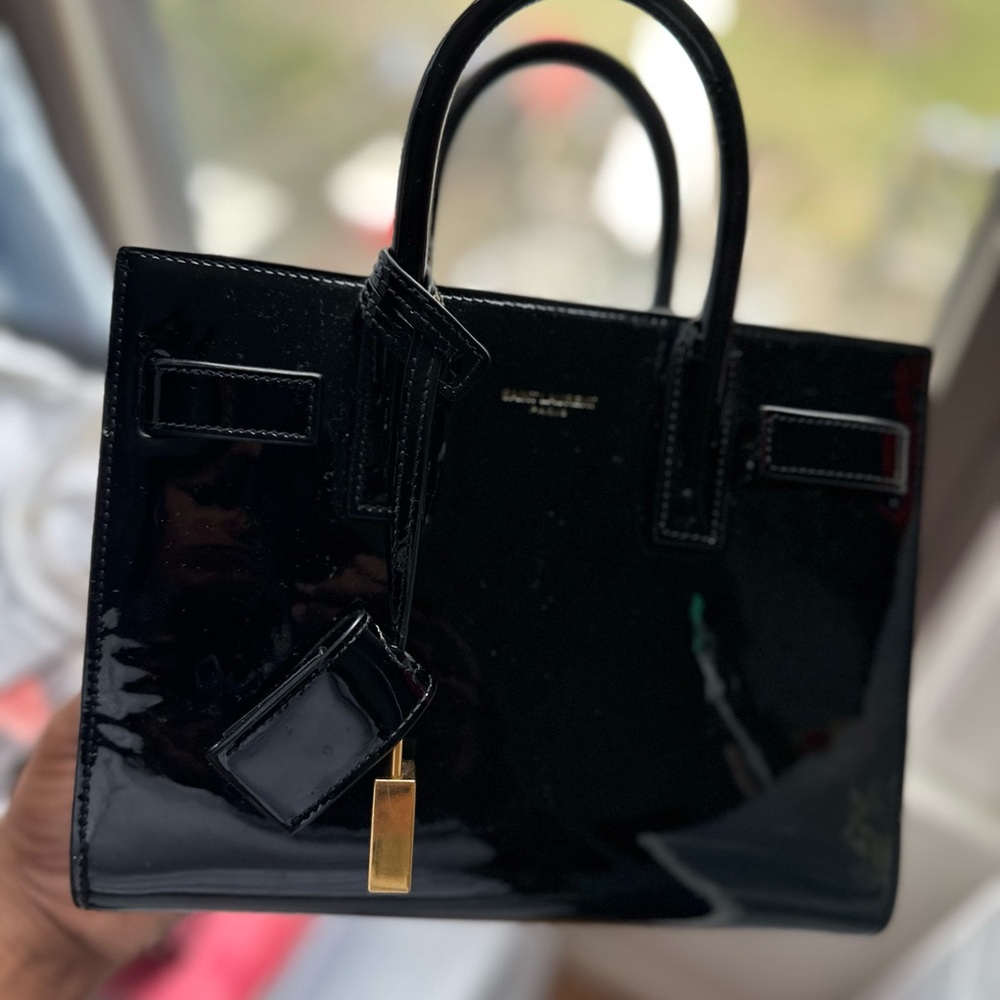 Saint Laurent Glossy Black Satchel
